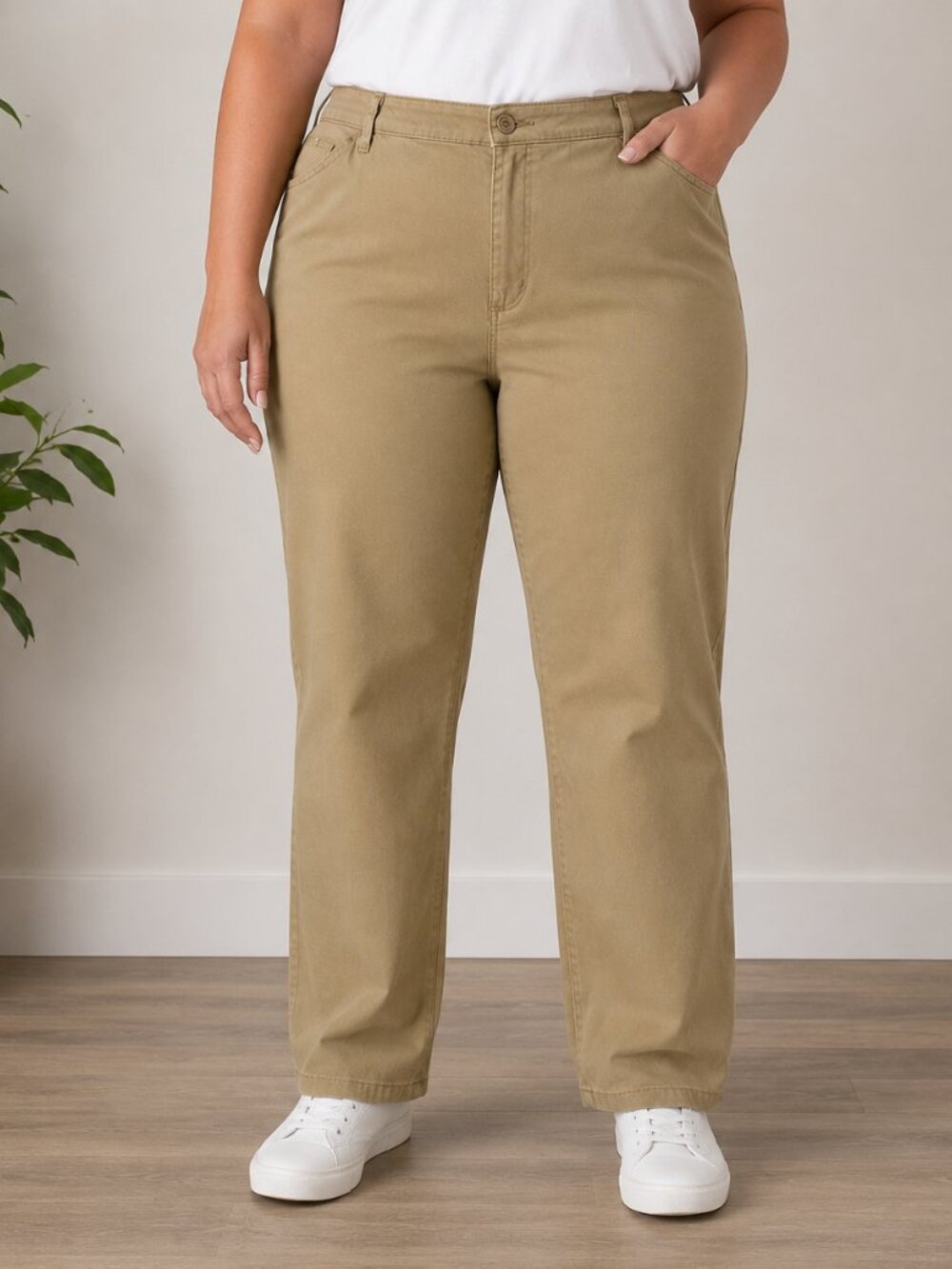 Lee Women's Relaxed Fit Straight Leg Khaki Pants Size 16 Short
